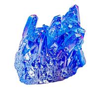 SUNYIK Blue Titanium Coated Crystal Cluster,Quartz Drusy Geode Gemstone Specimen(0.2-0.3lb)