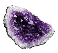 SUNYIK Natural Amethyst Quartz Crystal Cluster,Druzy Geode Specimen Gemstone Sculpture Sphere(0.3-0.4lb)