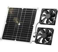 SUNYIMA 12W Solar Fan, IP65 Waterproof Solar Exhaust Fan for Chicken Coops, Greenhouses, Sheds, Pet Houses & Window Venting (Dual Fan)