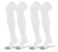 SUNYIWJIE Baseball Socks Football Socks Multiple Sizes Over the Knee Baseball Socks Extra Long Soccer Socks for Boys Men, 2 Pair White, X-Large