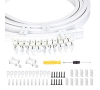 SUNYOK 3.5m Ceiling Curtain Track Bendable Ceiling Mounted Curtain Track Flexible Curtain Track for Bay Windows RV Room Divider Curtain Rail White