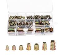 SUNYOK Threaded Insert Nuts 100pcs Furniture Inserts Nuts M4 M5 M6 M8 M10 Hex Socket Screw Nut Durable Wood Threaded Insert Nuts Assortment Kit Anti-corrosion Drive Head Nuts for Assembly Craftsman