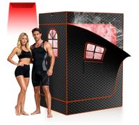 SUNYRISY 2Person Portable Infrared Sauna for Home, Upgraded Foldable Large Size Steam Sauna Room with 3L Steamer, Folding Chair, Full Body Sauna Tent for Relaxation