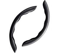 SUNYSGS 2Pcs Steering Wheel Covers for Vauxhall Combo Life E 2018 2019 2020 2021 2022 2023 2024, Segmented Steering Wheel Protector Sports Steering Wheel Cover Car Accessories,Black