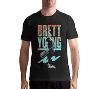 Sunyuer Men's Music Tee Brett-Young Pattern Cotton Personality Trend Round Neck Short Sleeve T-Shirt Black