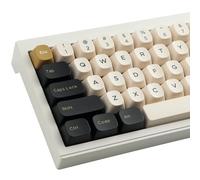 Sunzit Double Shot PBT Keycaps,171 Keys YMK Profile Keycaps Classic Black & White Gold Custom Dye-Sub Retro Keycap Set for Cherry MX Switches ISO/ANSI UK Layout Mechanical Gaming Keyboar