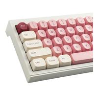 Sunzit Double Shot PBT Keycaps,171 Keys YMK Profile Keycaps Pink White Red Custom Dye-Sub Keycap Set for Cherry MX Switches ISO/ANSI UK Layout Mechanical Gaming Keyboar