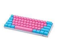 Sunzit Keycaps, 61 Keycaps Backlight Two-Color Mechanical Keypad PBT Keycap For GH60 / RK61 / ALT61 / Annie/Keyboard Poker Keys (Pink&Blue)