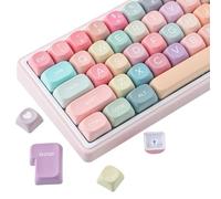 Sunzit Keycaps UK Layout,132 Keys MOA Profile PBT ISO Keycaps Cute Rainbow Candy Custom Keycap Set for Cherry MX Switches ISO UK Layout Mechanical Gaming Keyboard