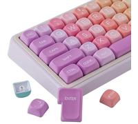 Sunzit MOA Keycaps UK Layout,132 Keys PBT ISO Keycaps Cute Rainbow Candy Custom Keycap Set for Cherry MX Switches ISO UK Layout Mechanical Gaming Keyboard