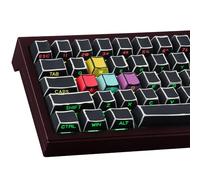 Sunzit PBT Custom Keycaps 128 Keys Cherry Profile Key caps Dye-Sub Sketch Black Keycap Set Shine Through Side Printed Keycaps for Cherry MX Switches ISO/ANSI UK Layout Mechanical Gaming Keyboard