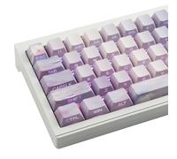 Sunzit PBT Keycaps 130 Keys Custom Cherry Profile Dye-Sub Keycap Set Monet Water Lilies Side Print Shine Through Keycaps for Cherry MX Switches ANSI Layout Mechanical Gaming Keyboard