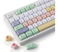 Sunzit PBT Keycaps, 130 Keys MOA Profile Dye Sub Magic Beans Theme Custom Keycap Set for Cherry MX Switches ISO/ANSI UK Layout 104/87/74/61 60 Mechanical Gaming Keyboard