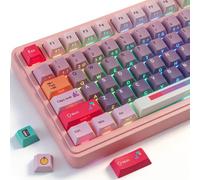 Sunzit PBT Keycaps-Rainbow Vaporwave, Side Printed Keyboard Keycap Set | Custom Dye-Sublimation, Cherry Profile Key Cap for Cherry MX Switches ISO/ANSI UK Layout Mechanical Gaming Keyboard
