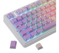 Sunzit PBT Keycaps - Taro Milk Tea Side Printed Keycap Set | 133 Keys Shine Through Custom Key caps, Dye-Sublimation Cherry Profile Keycap for MX Switches Mechanical Keyboards