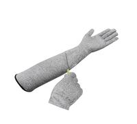 SUNZWO 45cm Long Gardening Gloves - Non-Toxic Eco-Friendly Arm Protection for Rose Pruning, Farm Work & Pet Care (2-Pack, Gray)