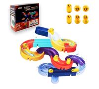 SUNZWO DIY Bath Toys for Toddlers, Educational Water Toys for 3-6 Year Olds, Suction Rubber Duck Bath Toys for Boys & Girls, Fun Bathtub Slide Toy for 3, 4, 5, 6 Year Old Kids