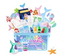 SUNZWO DIY Slime Making Kit - Clear Slime Kit with Mermaid Theme, for Girls & Boys - Create Your Own So Slime for Endless Fun - Safe, Non-Toxic Materials for Kids