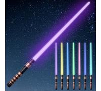 SUNZWO Light Up Saber with Electronic Lights & FX Sound for Kids, 7 Colors Changing LED Light Expandable Toy for Star Wars Roleplay Halloween Dress Up Parties