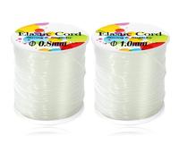 Suo Long Elastic for Bracelet Making 2 Rolls 1mm+0.8mm 200m Clear Bracelet String for Jewellry, Necklace,Beading,Decorations,Stretchy Adults Craft,DIY Elastic Thread