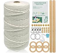 suo long Macarame Kit for Adults Beginner to Make Macrame Plant Hanger,Wall Hanging Decor,Dream Catcher for Starters Include 3mm Macrame Cord 200m,Wood Beads Christmas Ornament Craft Kit for Adults