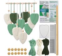 suo long Macrame Kit for Adults Beginners Wall Art for Bedroom,Kitchen,Home Decor Tapestries Sage Leaf Wall Hanging Making kit with Pre-Measured Macrame Cord,Instruction Book,Starters DIY Craft