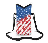 Suobstales American Flag Paint Splatter Print Cell Phone Wallet for Women Men Phone Card Holder for Credit Card Id Holder Wallet Pouch Sleeve Pocket Compatible for iPhone Samsung Smartphone