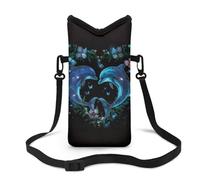 Suobstales Dolphin Butterfly Flower Print Men Women Neoprene Shockproof Phone Sleeve Pouch Waterproof Cell Phone Bag Carrying Case Mobile Protection with Neck Lanyard