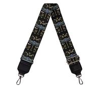 Suobstales Dragonfly Flower Print Women's Crossbody Bag with Guitar Strap Adjustable Handbag Purse Shoulder Belt Wide for Handbag