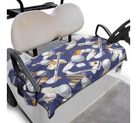 Suobstales Golf Paint Splatter Print Golf Cart Seat Covers with 4 Side Pocket, Anti-Hot Golf Cart Seat Towel Blanket for Club Car and More 2 Person Seats Golf Carts