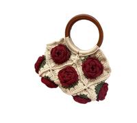 SUODEBYY Knitted Hook Flower Bag Original Design Women Shoulder Bag | Yarn Crochet Handmade Flower Tote Lady Shopping