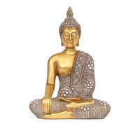 Suoedd Buddha Statue for Home Decor - Gold 10.4” - Buddha Statues for Zen Decor - Spiritual Décor - Indoor Buddha Gift