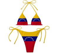 Suohuicp Venezuela Flag Women Micro Sexy Bikini, Blue, M-L