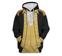 SUOLA 3D Printed Pullover Hoodie Hooded Sweatshirt for Historical Figure Medieval Knight Cosplay Costume, George Washington, M
