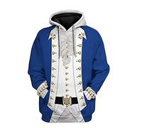 SUOLA 3D Printed Pullover Hoodie Hooded Sweatshirt for Historical Figure Medieval Knight Cosplay Costume, Alexander Hamilton, M