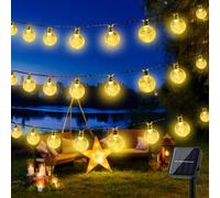 Suolita Solar Garden Lights Outdoor, 100 LED 18M/59Ft Solar String Lights Outside Waterproof, 8 Modes Crystal Ball Fairy Lights String Decorative for Patio Yard Camping Ggazebo Party Wedding Porch