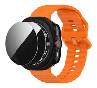 Suoman for Samsung Galaxy Watch 8 Classic 46MM Soft Silicone Bands with Privacy Case, Tempered Glass Screen Protector, Hard PC Hollow Out Bumper Protective Cover for Samsung Galaxy Watch 8