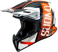 Suomy X-Wing Amped E06 Motocross Helmet, black-white-orange, size L for Men