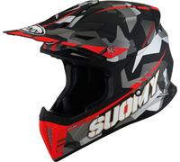 Suomy X-Wing Camouflager E06 Motocross Helmet, black/grey/red, size M (57/58)