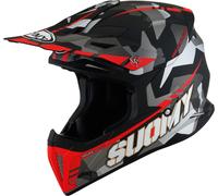Suomy X-Wing Camouflager E06 Motocross Helmet, black-grey-red, size XS for Men