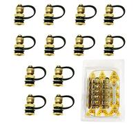 SUONE 12 Pack Fuel Gas Can Vent Caps, Modern Green Brass & Rubber Vent Kits with Lanyard for Motorcycle & ATV Gas Can Fuel Tank Water Jug to Allow Faster Flowing