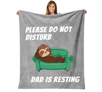SUOPDH Dad Gifts, Dad Birthday Gifts - Funny Sloth Blanket Throw for Father Daddy Papa - Presents for Dad's Birthday, Christmas, Valentines