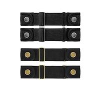 SUOSDEY 4 Pack No Buckle Belts for Men Women, Side Belt Elastic Stretch Adjustable Invisible Belt Fits 1.5 Inch Belt Loops,Black