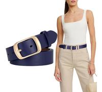 SUOSDEY Fashion Womens Leather Belts for Jeans Pants with Metal Pin Buckle Ladies Retro Vintage Leather Waist Belt