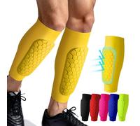 SUOSDEY Football Shin Pads Boys Kids Adults for Various Sizes and Colours, Elastic Breathable Flair Shin Pads Honeycomb Shock Absorbing Protection