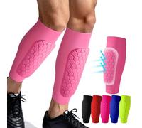 SUOSDEY Football Shin Pads Boys Kids Adults for Various Sizes and Colours, Elastic Breathable Flair Shin Pads Honeycomb Shock Absorbing Protection