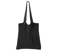 SUOSDEY Women Beach Tote Bag,Cute Crochet Shoulder Bag for Summer Aesthetic Mesh Knitted Bag black