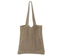 SUOSDEY Women Beach Tote Bag,Cute Crochet Shoulder Bag for Summer Aesthetic Mesh Knitted Bag brown