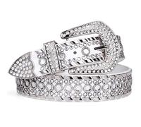SUOSDEY Women Rhinestone Belt for Jeans, Western Cowgirl Bling Studded Belt Waist Belt for Jeans Pants