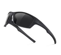 suoso Sports Polarised Sunglasses UV400 - Men's & Women's Cycling Glasses for Motorbike, Ski, Hiking & Outdoor Activities-Trendy Black